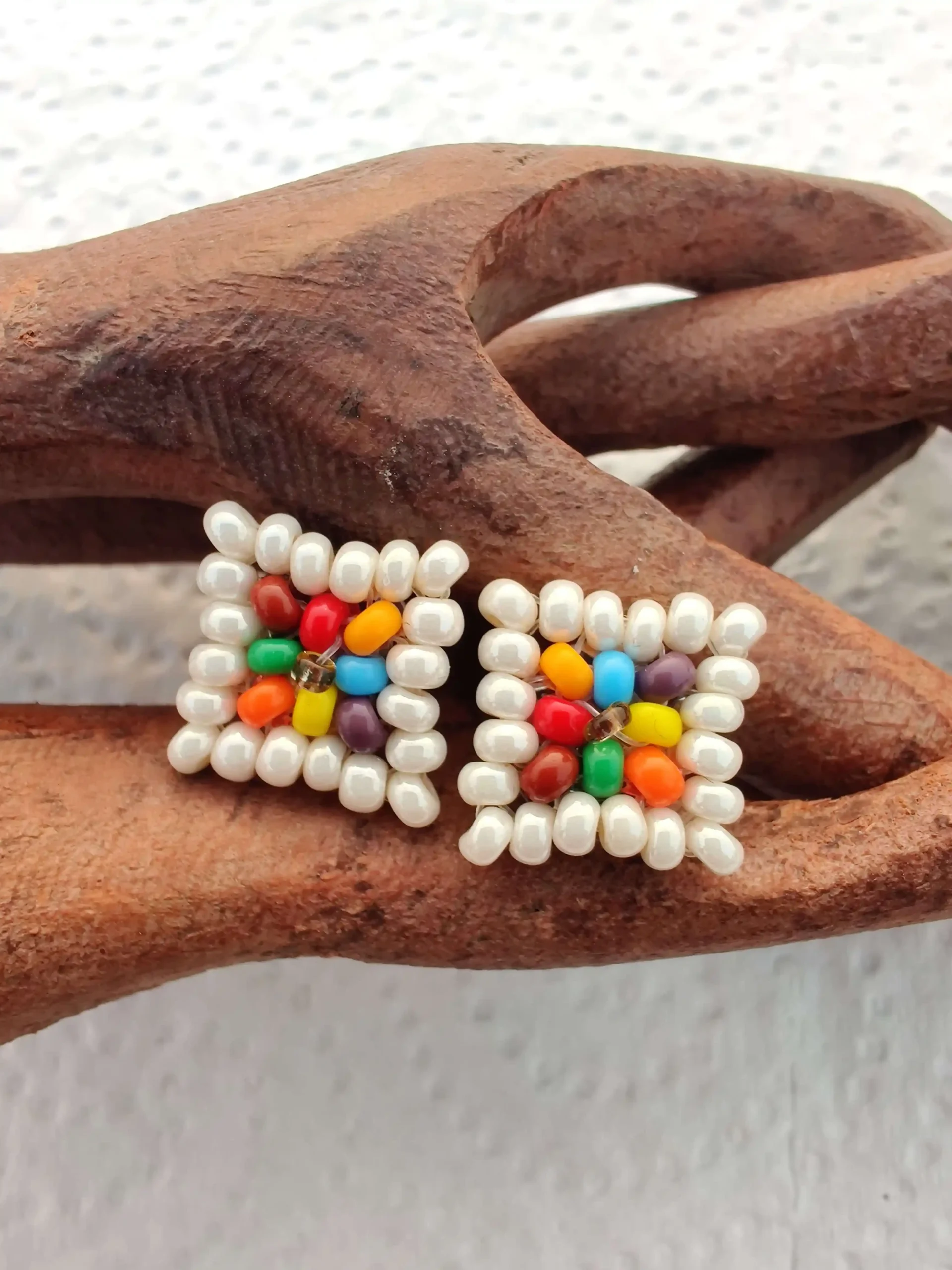Beaded Studs-Multicoloured