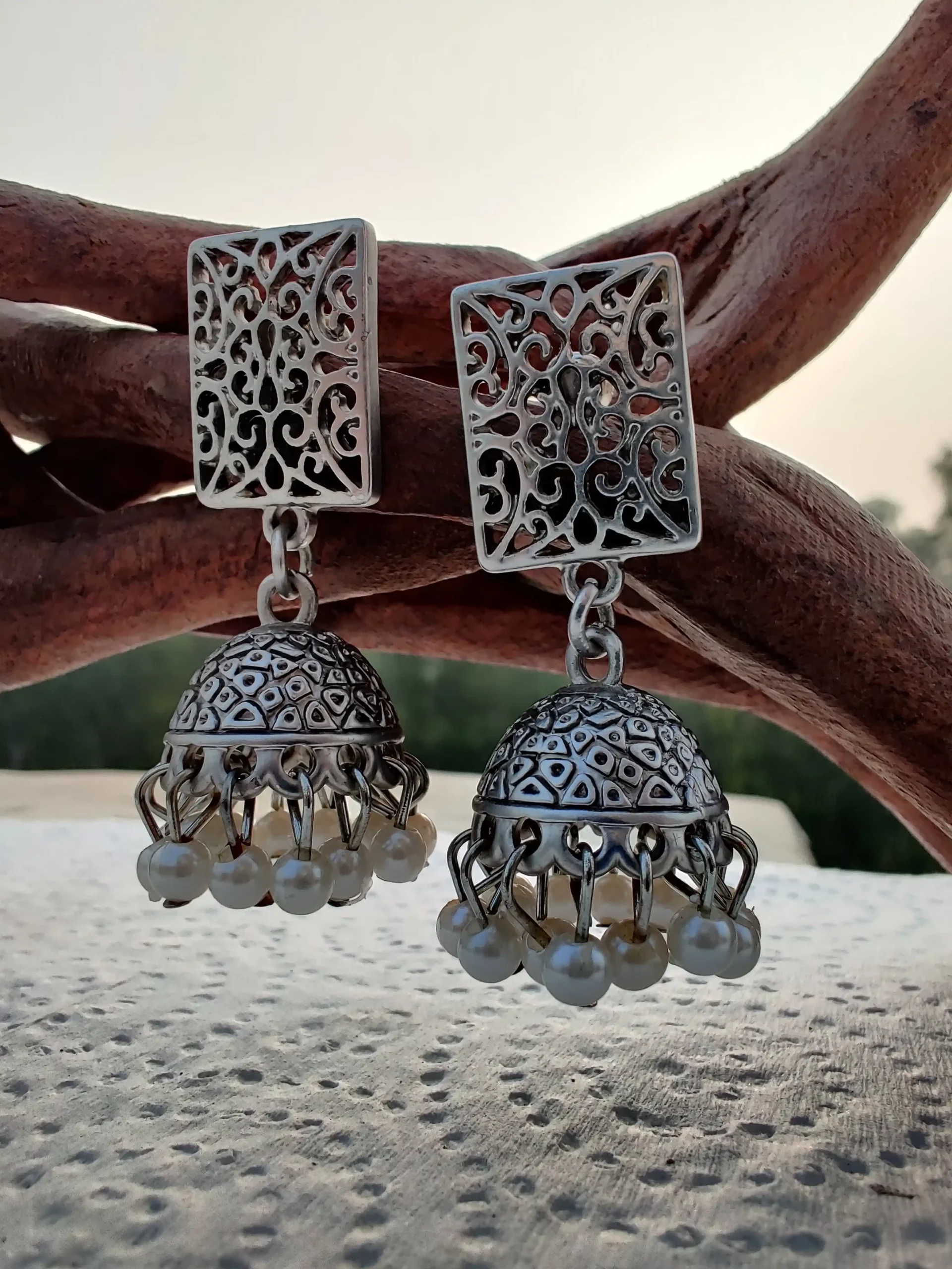 Jaali Stud Jhumkis