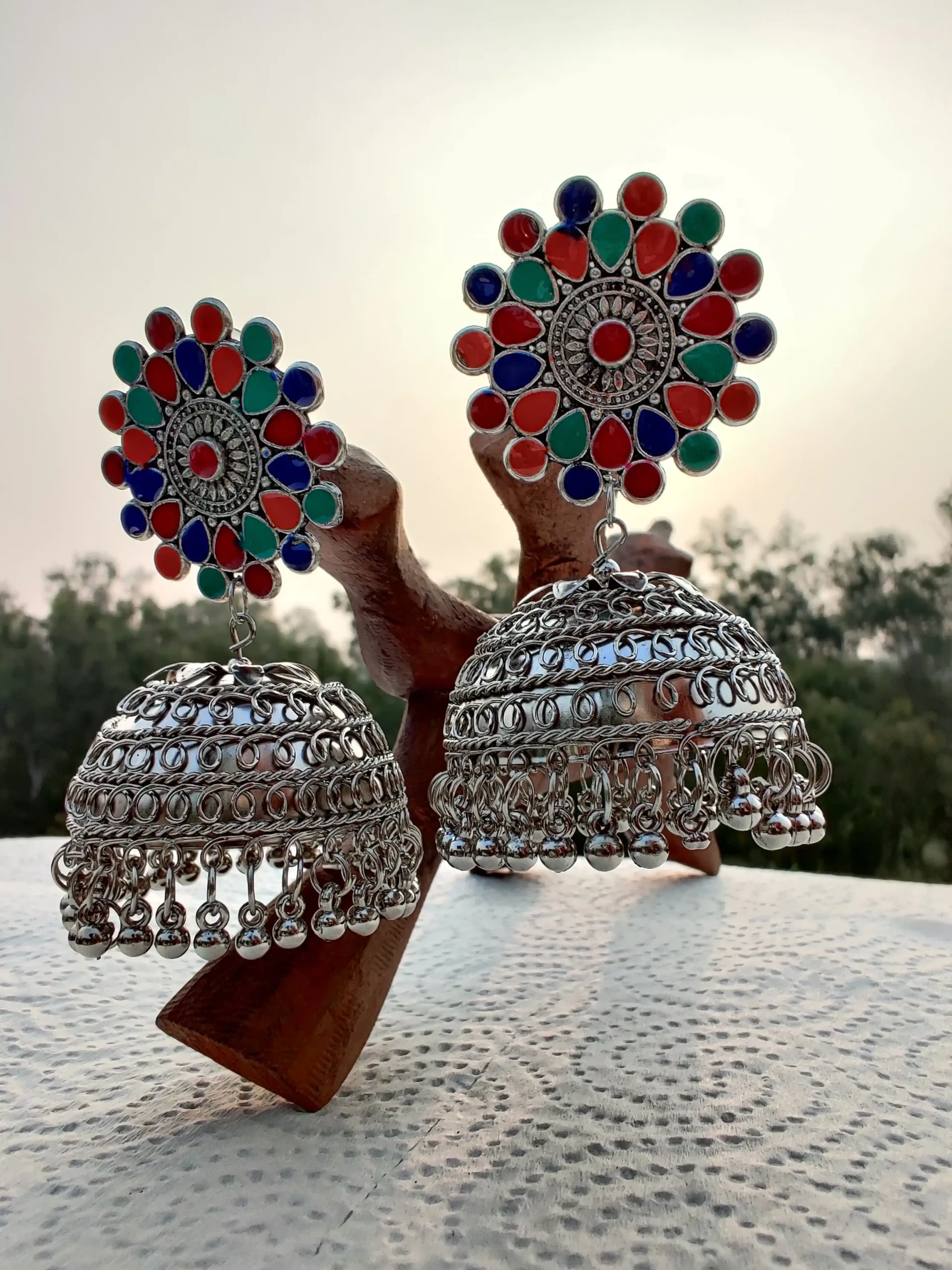 Multicolored Jhumkas